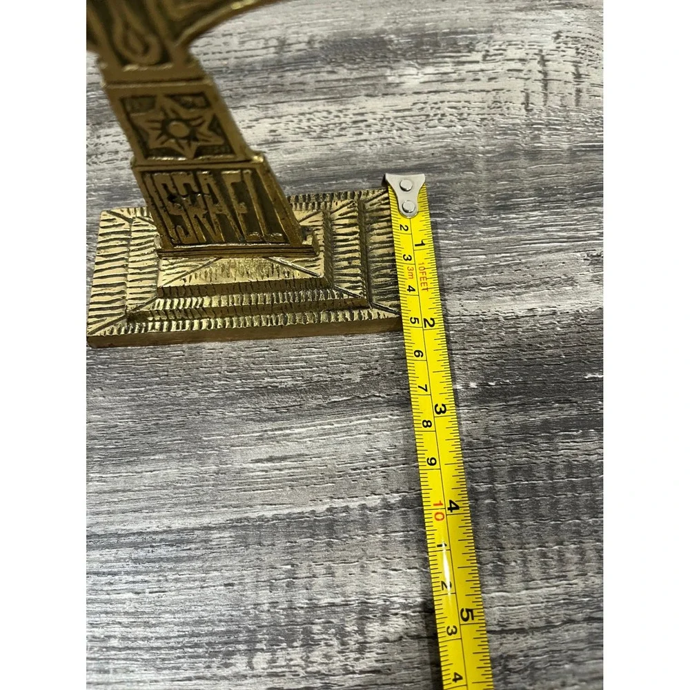 Vintage Brass‎ Menorah Seven Branch Decorative Jewish Small candle Holder Israel